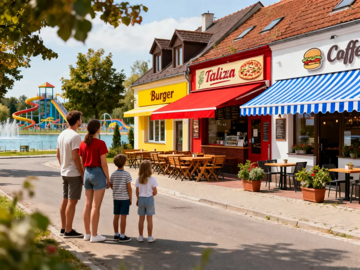 Rodzina wybierająca restaurację w spokojnym Mszczonowie